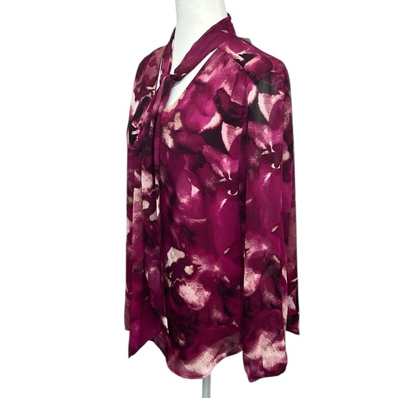 The Limited Tie Neck Floral Blouse - Picture 3 of 6